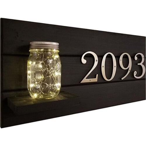 4 in Sold Zinc Modern House Number Hotel Home Door Number Outdoor Address Plaque Zinc Alloy Number for House Address Sign #0-9