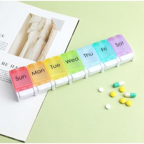 7 Days Weekly Pills Box Tablet Holder Storage Case Medicine Drug Container Mini 7 Cells Pill Box Tablet Storage Box