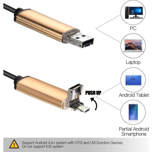 7mm 1m 5m 10m Flexible Cable USB Endoscope Waterproof inspection Snake Tube Video Camera Mini Endoscope For Smartphone/PC