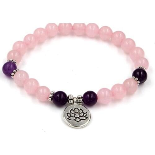 8mm tgh3 elastic adjusted Charm nature stone bead Lotus life tree Buddha head Punk Charm agate Onyx Bracelet