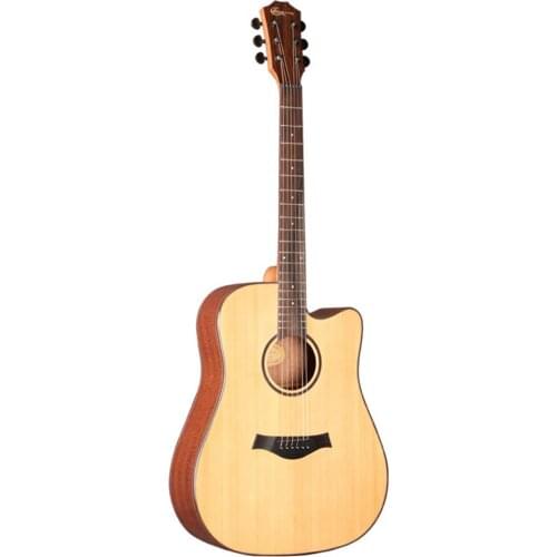 Acoustic Guitar 41 Inch D Folk Guitar Spruce Sapele Soild Wood Gloss Cutaway Guitar for Adults Beginners AGT367