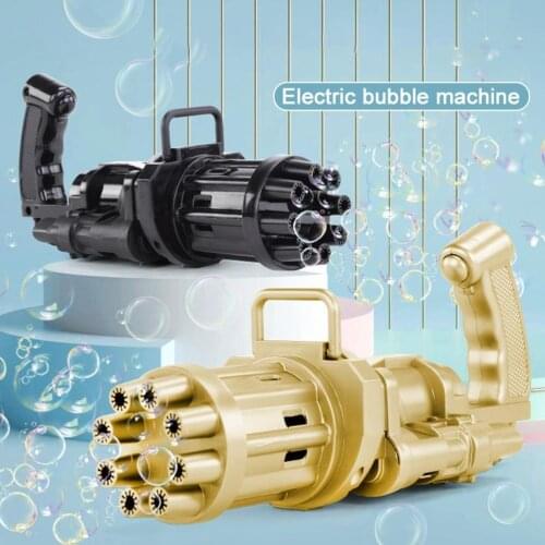 Automatic Gatling Bubble Gun Toys Summer Soap Water Bubble Machine 2-in-1 Electric Bubble Machine For Children Gift Toys