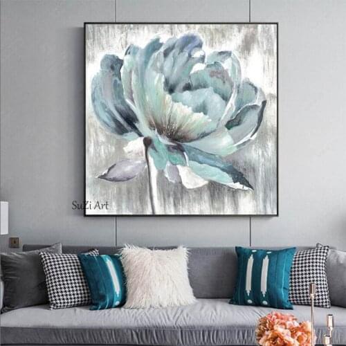 Free Shipping New Arrival Flowers Abstract Painting Contemporary Art Oil Painting Original Large Textured Design Artwork