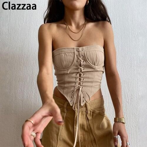 Женские укороченные топы Clazzaa China At AliExpress