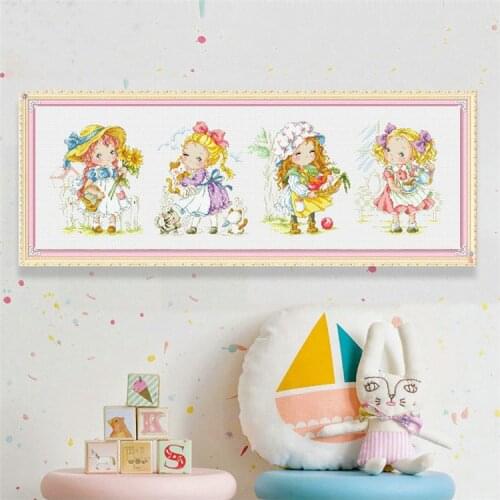 G136 Stich Cross Stitch Kits Craft Packages Cotton Fabric Floss Counted New Designs Needlework Embroidery Cross-Stitching