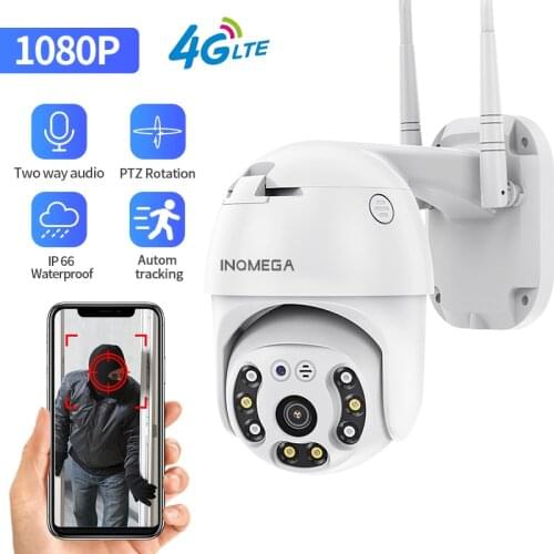 INQMEGA 4G Camera WIFI 2MP 1080P PTZ Camera Dome Wireless GSM SIM Card IP Camera Security Outdoor CCTV P2P IR Night Vision 30M