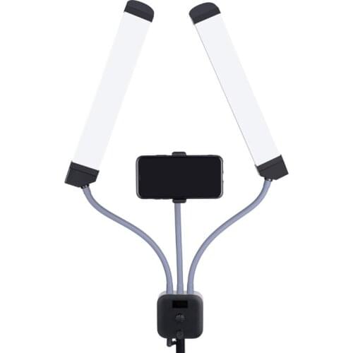 Double arm makeup selfie Ring Light with tripod 3 Color studio photography Live broadcast Video LED fill Light