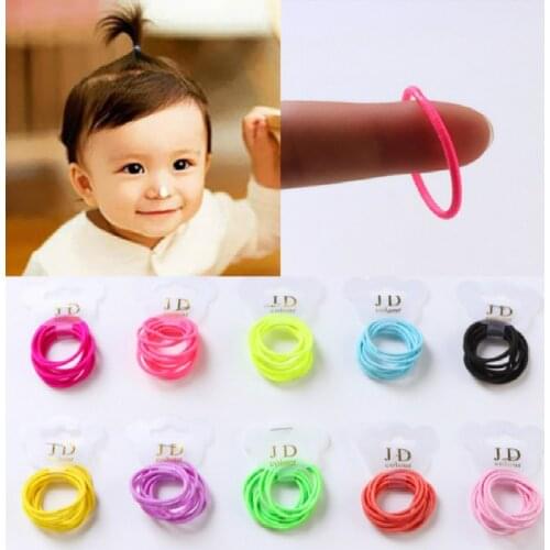 Discount 2pcs 20% OFF Small Elastic Hair Bands Scrunchies for Kid Girl Hair Accessories Thin Hair Candy Colors Diameter 3cm