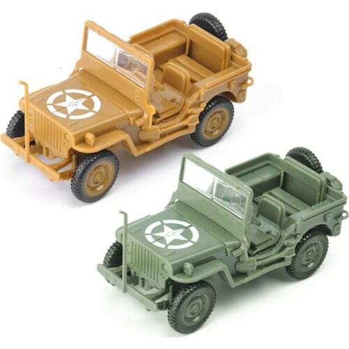/48 US Willys Jeep Assemble Model WW2 GP Military Vehicle Model Puzzle Block Car Collections Scene Sandpan Game Model Toy 1940