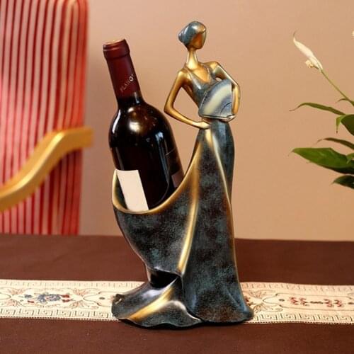 Fashion Beauty Girl Model Wine Rack Whisky Holder Shelf Bottle Rack Practical Sculpture Stand Home Decor Accessories Miniatures