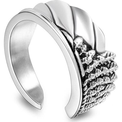 European Retro Stainless Steel Wedding Rings For Men Women High Quality Polish Creative Open Finger Ring Male Punk Jewelry 2020