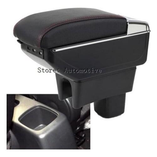 For Suzuki Swift 2005-2010 Dual Layer Armrest Arm Rest Center Console Tray Storage Box Leather 2006 2007 2008 2009
