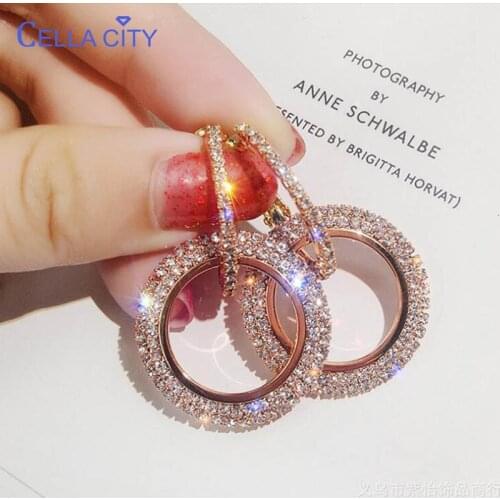 Cellacity Classic 925 Sterling Silver Earring With Round Shape Zircon Gemstone Women Drop Earrings Wedding Party Gift Jewelry