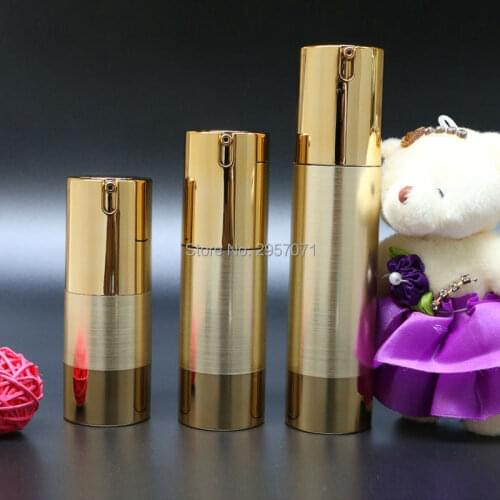 Luxury Wire Drawing Empty Airless Pump bottles Mini Portable Vacuum Cosmetic Maquiagem Lotion Treatment Travel bottle 100pcs