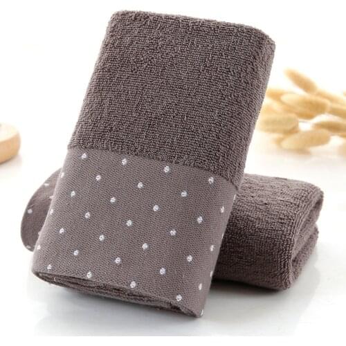 T003B Free shipping Cute polka dot stripe grey ivory blue brown thick Cotton Terry Face Towel Hotel Face Towel or Hand Towel
