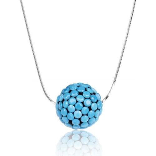 Tevuli 925 Sterling Silver Blue Cubic Zirconia Ball Lady Necklace