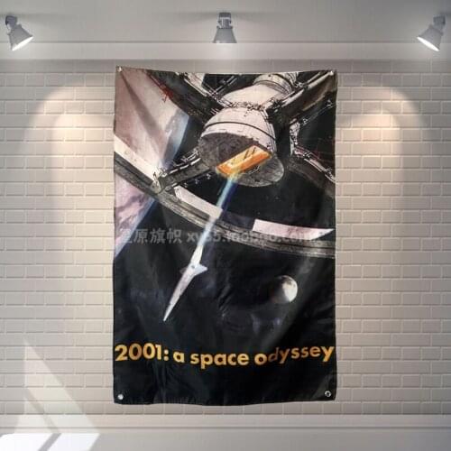 "2001 A Space Odyssey" Classic Movies Cloth Flag Banners & Accessories Bar Billiards Hall Studio Theme Wall Hanging Decoration