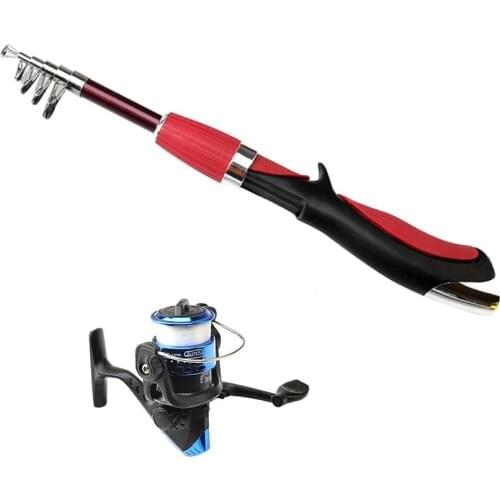 Carbon Fiber Rod Superhard Boat Ice Fly Lure Fishing Rod With High Quality Fishing Reel Fishing Tackle set 1.4m Length