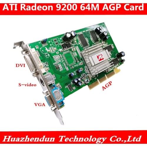 High quality video card for Sapphire ATI radeon 9200 DDR 64M AGP DVI + VGA interface graphics card 1pcs free shipping