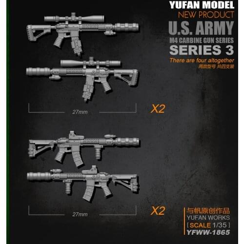 YuFan Model1/35 M4 Resin soldier accessories (4piece) YFWW-1865