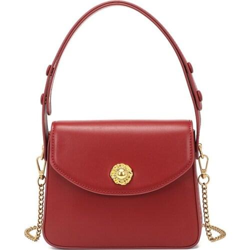 Ladies Split Leather Handbags Fashion Underarm Bag For Female Square Chain Messenger Bags Women Elegant Portable Totes New 2021