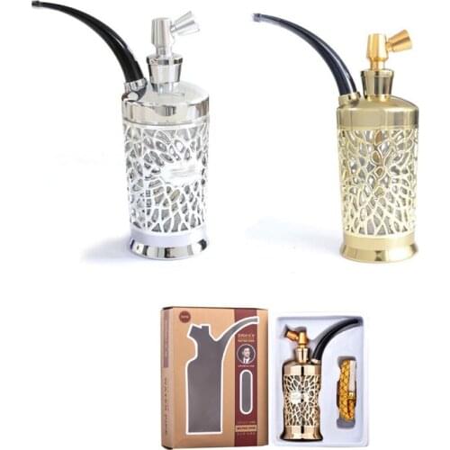 Zobo ZB-521 Deluxe Water Smoking Pipe Hookah Shisha Bicirculation Filter Cigarette Holder Tobacco Water Pipe with Flash Led