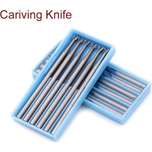 1/6pcs 2.35mm Shank 0.6-2.3mm Precision Tungsten Carbide Burrs Milling Cutter Rotary Tool Inverted Ladder Carving Knife