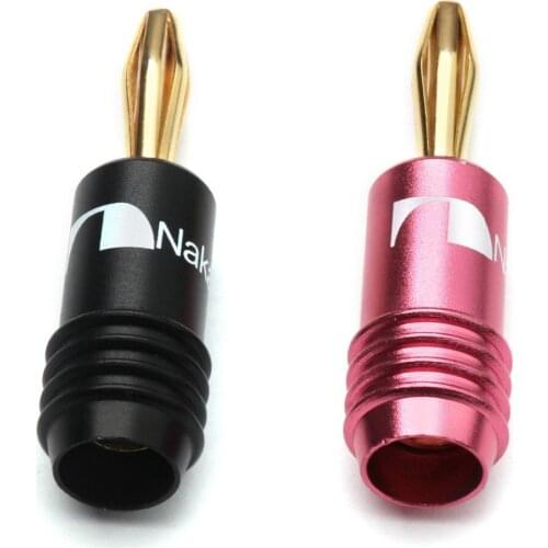 1pair/2Pcs Nakamichi 4mm Banana Plug Connectors Adapter Wire Connector Banana Plug Gold Plated For Musical HiFi Audio