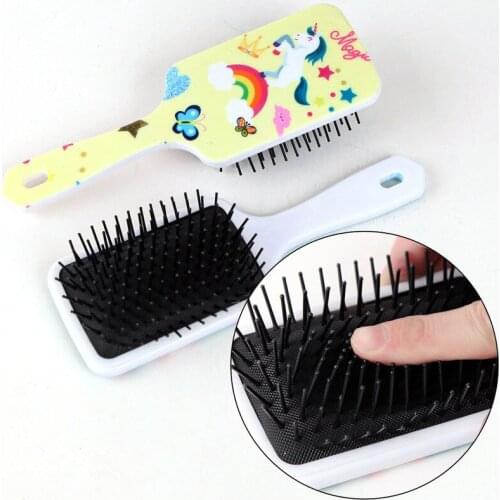1pc Pattern Unicorn starry sky Comb Massage Children Comb Cute Girl Comb Carry Long Hair Anti-knot Comb Hair Brush