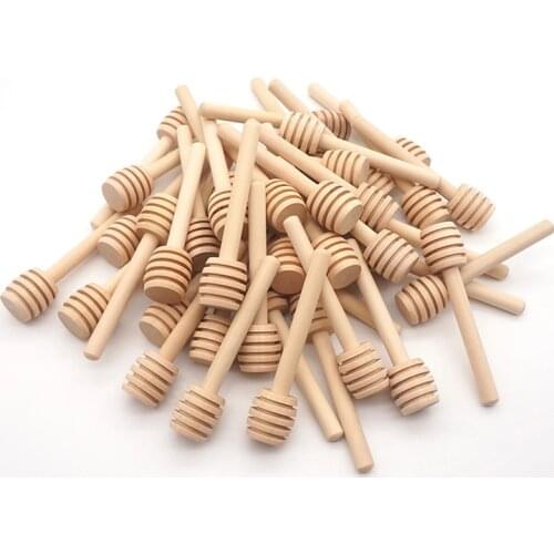 10/50/100pcs Wooden Stirrers Honey Dipper Wood Honey Spoon Stick Honey Jar Stick Collect Dispense Honey Coffee Stirring Tools