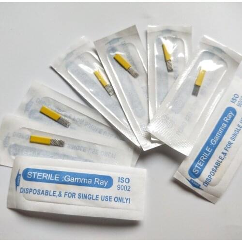 100pcs 15Pins Double Rows Eyebrow Microblading Blades Perment Makeup 15M1 Tattoo Needles for Manual Tattoo Pen