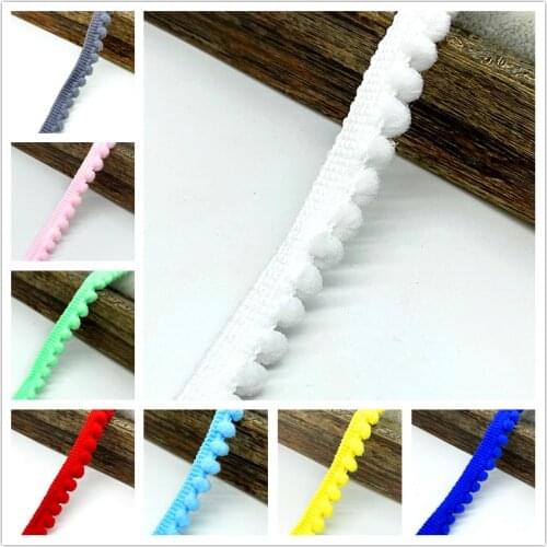 2 yards Pom Pom Trim Ball 11 mm Pompom Fringe Ribbon Sewing Lace Kintted Fabric Handmade Craft Accessories # RoLi
