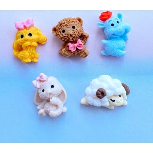 20Pcs New Resin Cute Mixed Mini Cartoon Animal Series Flatback Cabochons Scrapbooking DIY Jewelry Craft Decoration Accessorie J8