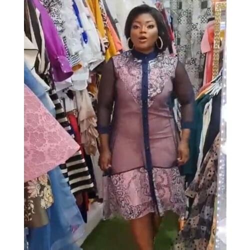 2021 New Arrival Summer African Women O-neck Printing Plus Size Dress Suit 2XL-5XL African Dresses for Women