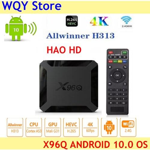 2021 New Arrival X96Q Smart Box Android 10.0 TV Box Allwinner H313 Quad Core 2GB 16GB Support 4K Set Top Box Media Player