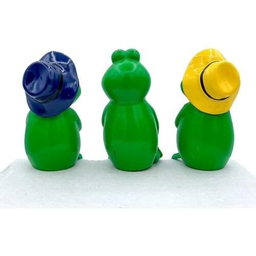 3pcs Mini Frog Figurines Sitting Resin Statue Dangling Legs Ornaments