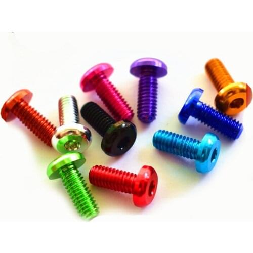 5pcs M3 18mm-20mm length color aluminum alloy Allen round head screws bolts hex socket pan bicycle model airplane screw bolt