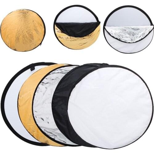 Godox 60cm 24" Portable Collapsible 5 in 1 Photo Reflector Photography Light Round Reflector for Studio Multi Disc Reflector