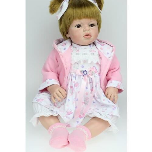 70CM Reborn bebe toddler Girl dolls soft silicone vinyl reborn alive doll for children gift toys