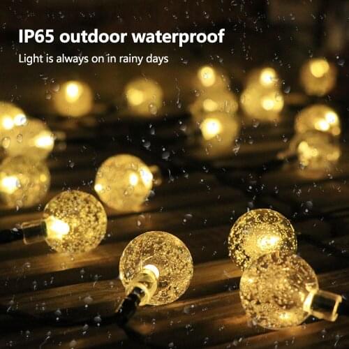 8 Modes Solar Light Crystal ball IP65 Waterproof 7MLED String Light Fairy Lights Garlands For Christmas Party Outdoor Decoration