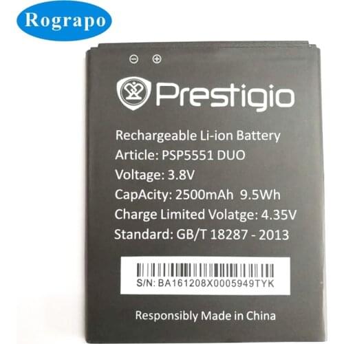 New 2500mAh Replacement Battery For Prestigio Grace S5 LTE PSP5551DUO PSP5551 PSP 5551 DUO Bateria Batterie Cell Phone Batteries
