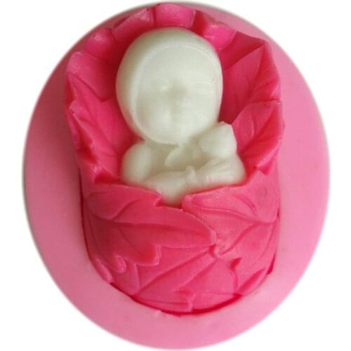 Free shipping sleep girl Shaped 3D Silicone Fondant Mold Cake Decorating Toos DIY Food Grade Material soap mold Gift
