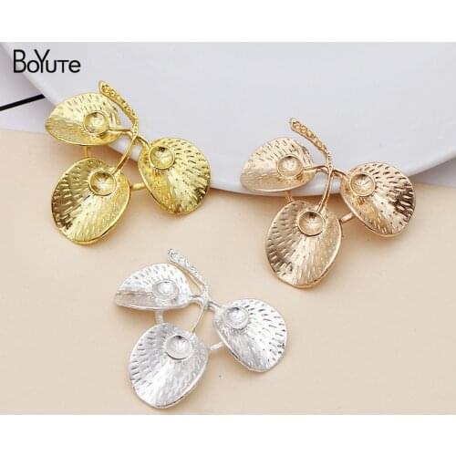 BoYuTe Wholesale 10Pcs Metal Alloy 36*39MM Leaf Hand Made Materials Diy Jewelry Findings Components