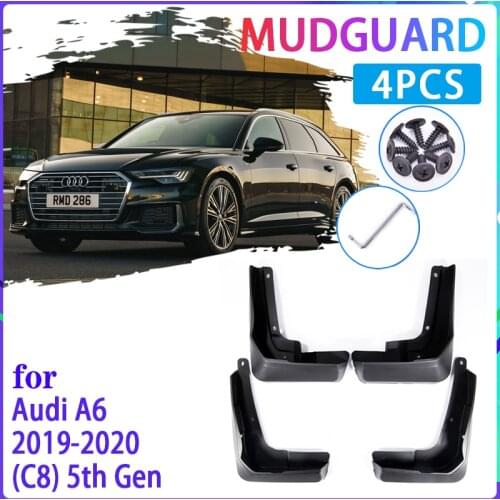 4 PCS Car Mud Flaps for Audi A6 Saloon S-Line Sport C8 2019~2020 Mudguard Splash Guards Fender Mudflaps Auto Accessories