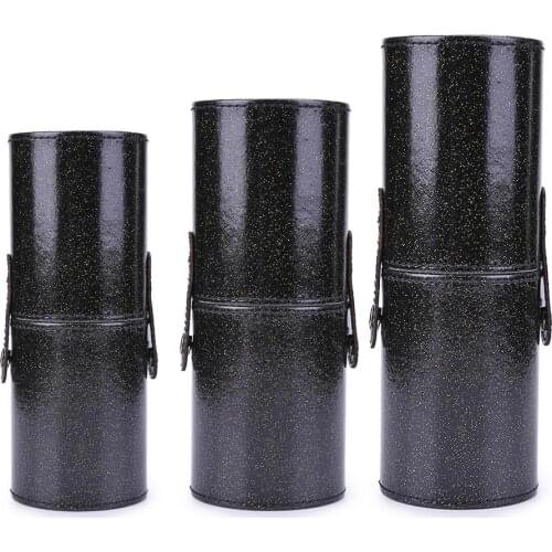 PU Leather Makeup Storage Holder Portable Black Glitter Cosmetic Brush Pot Case Box for Makeup Brush Storage Holder Tools
