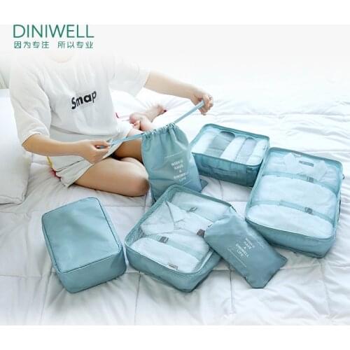 Travel Storage Bag Portable Travel Storage Bag Clothes And Shoes Cosmetics bag Six-piece Accessories