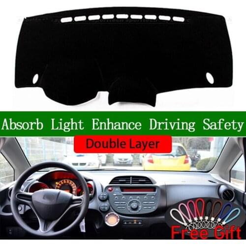 Double Layer Car Stickers For Honda fit 2008 2009 2010 2011-2013 Dashboard Cover Car Accessories Interior Anti-UV Car Decals