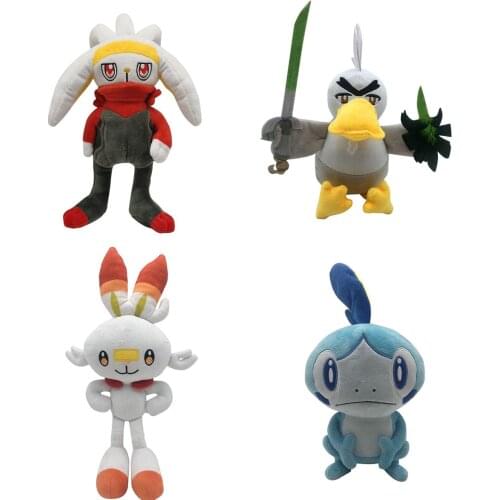 Hot new product Scorbunny Sobble Cartoon Elf figure Pokemoned plush toys Kawaii decoration collection gifts for children