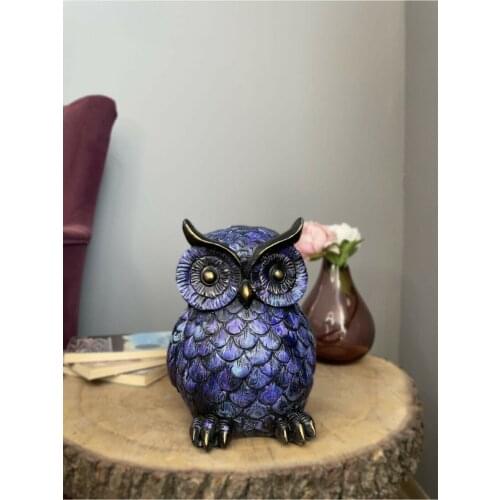 Owl Bird Figure Colors Home Decoration Accessories Resin Model Statues Colorful Creative Living Room Decor Art Office Desk Decor