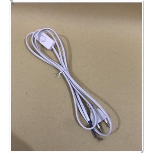 5pcs Switch on line Cable 1.8m On Off Power Cord For LED Lamp with Switch US EU Plug Light Switching White Wire Extension